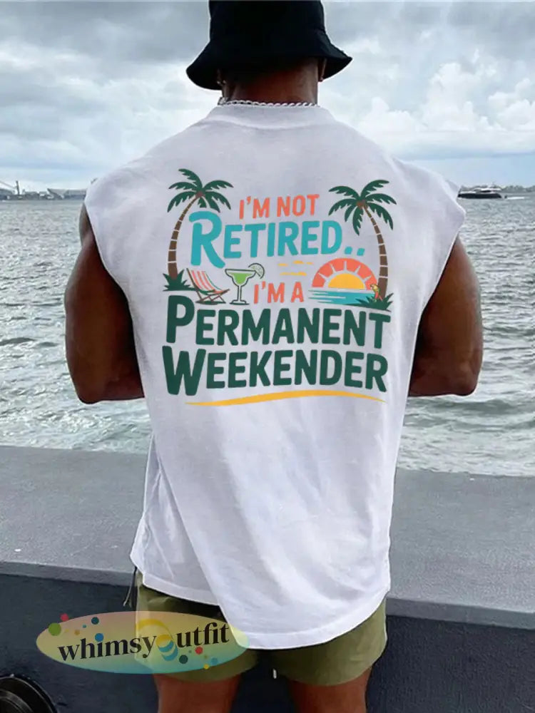 Mannen Ik ben niet met pensioen Ik ben een permanente weekender Het is 5 uur overal Parrot Casual Tank Top