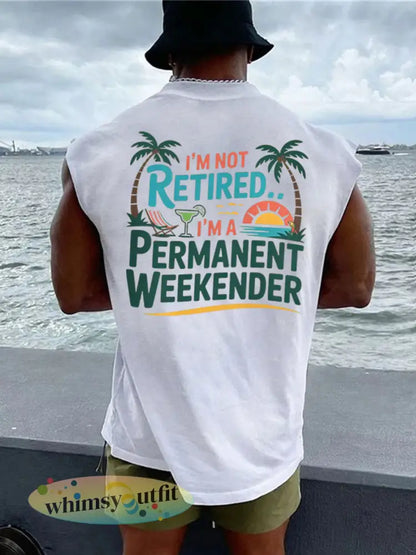 Mannen Ik ben niet met pensioen Ik ben een permanente weekender Het is 5 uur overal Parrot Casual Tank Top
