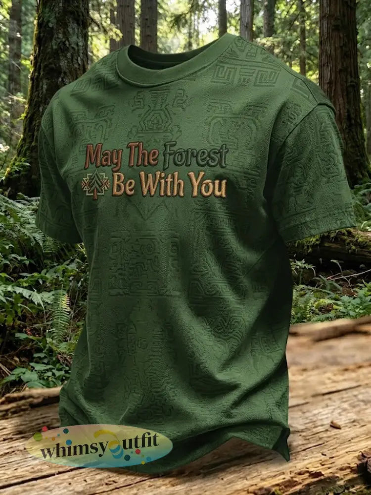 Mannen May The Forest Be With You Gedrukt T-shirt - Groene Leger / S