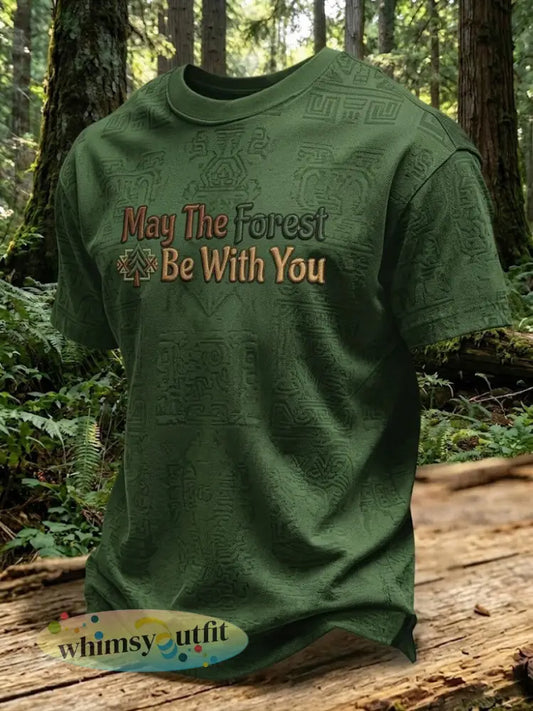 Mannen May The Forest Be With You Gedrukt T-shirt - Groene Leger / S