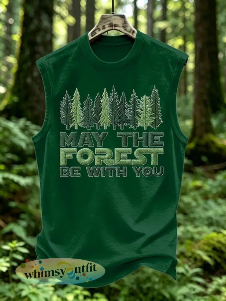 Mannen May The Forest Be With You Print Vest Top - Groen / S