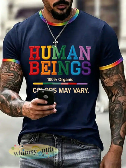 Mannen Mensenkleuren kunnen Varieer T-shirt met print - Marineblauw / S