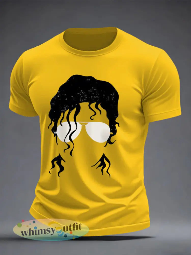 Mannen Pop Muziek Geïnspireerd Casual T-shirt - Geel / S