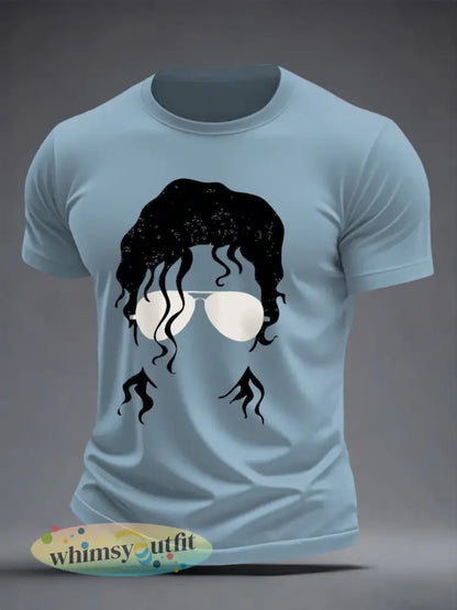 Mannen Pop Muziek Geïnspireerd Casual T-shirt - Lichtblauw / S