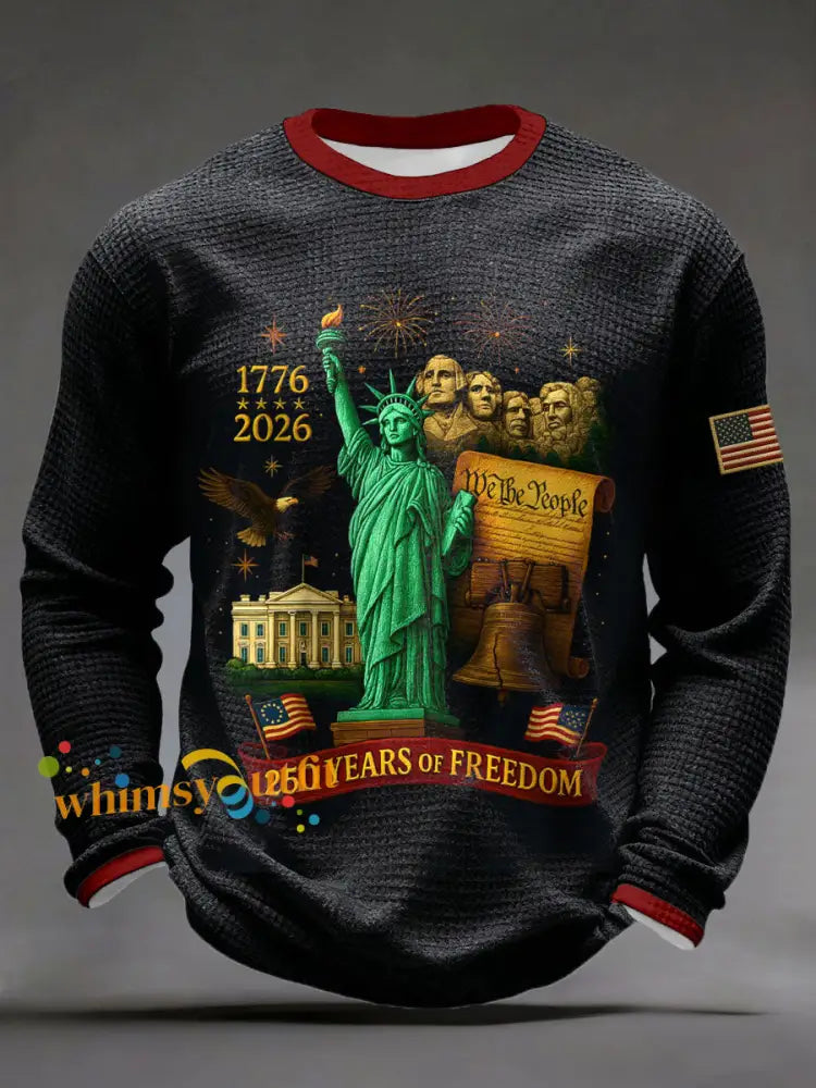 Men’s 250 Years of Freedom Waffle T-Shirts Black / S