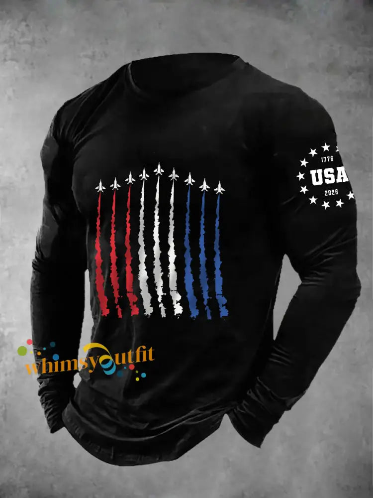 Men’s 250th Anniversary of the United States Long-Sleeve T-Shirt Black / S