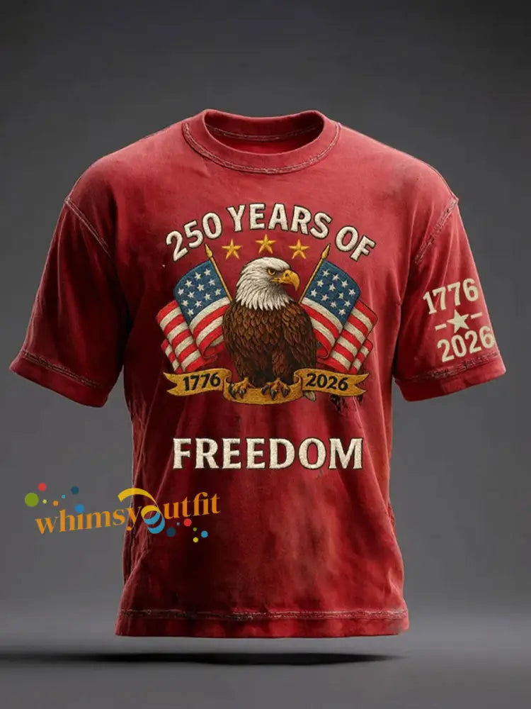 Men’s 250th Anniversary Printed Casual T-Shirt Red / S