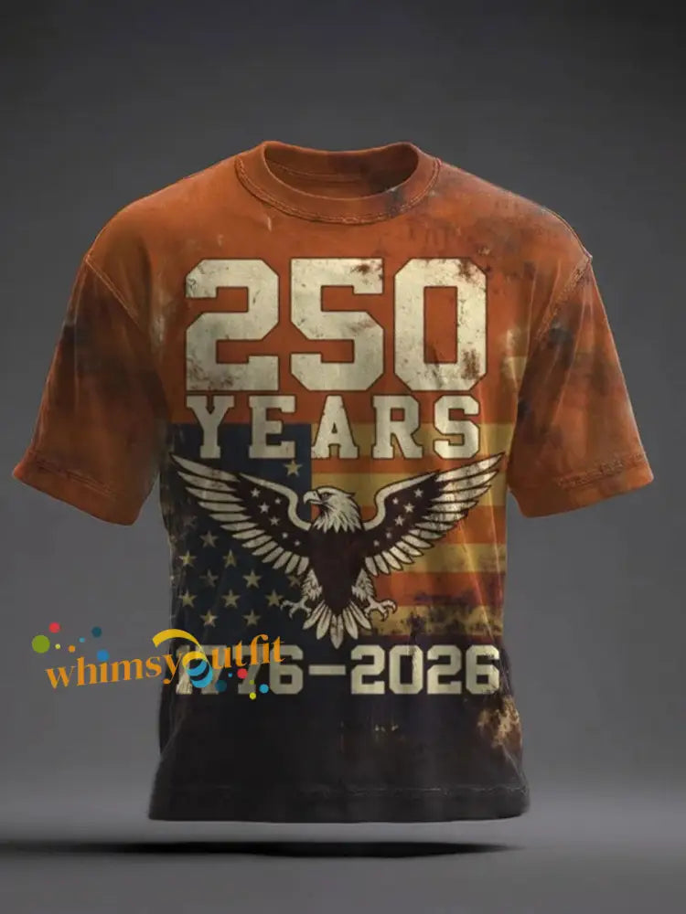 Men’s 250th Anniversary Printed Casual T-Shirt Red / S