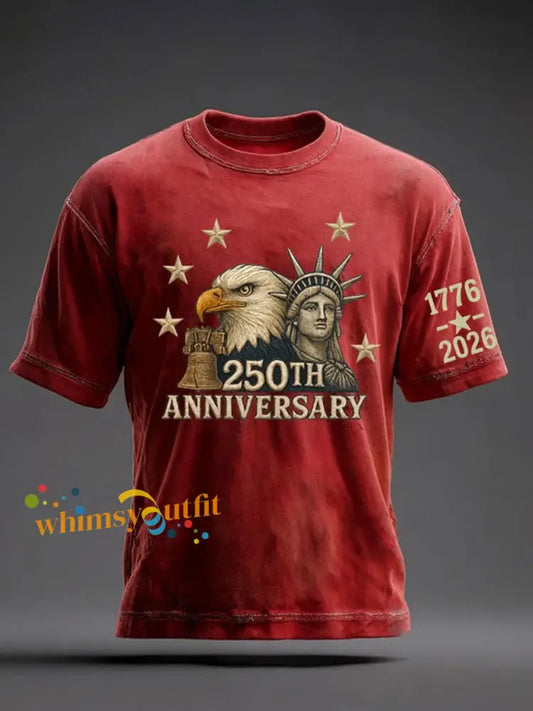 Men’s 250th Anniversary Printed Casual T-Shirt Red / S