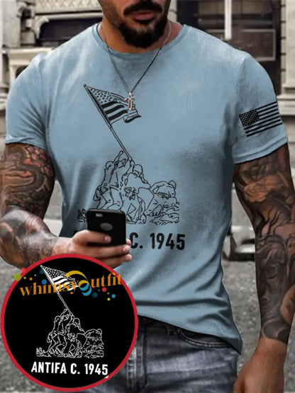 Men’s 8647 FDT Antifa Printed T-shirt Sky Blue / S