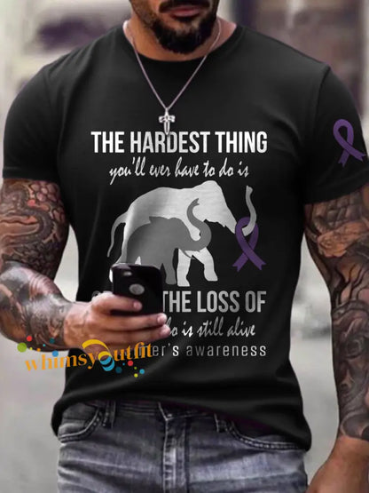 Men’s Alzheimer’s Awareness Print T Shirt Black / S