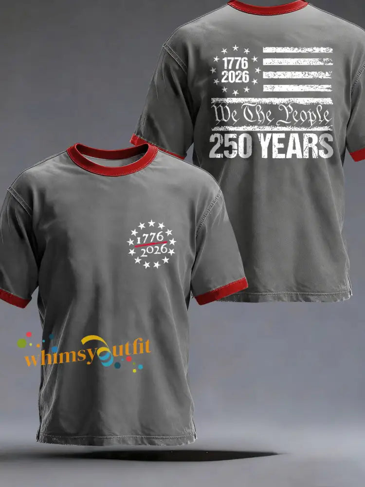 Men’s America 250 Printed Casual T-Shirt Gray / S