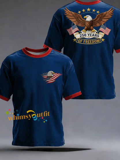 Men’s America 250 Printed Casual T-Shirt Navy Blue / S