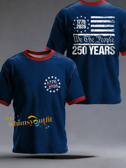 Men’s America 250 Printed Casual T-Shirt Navy Blue / S