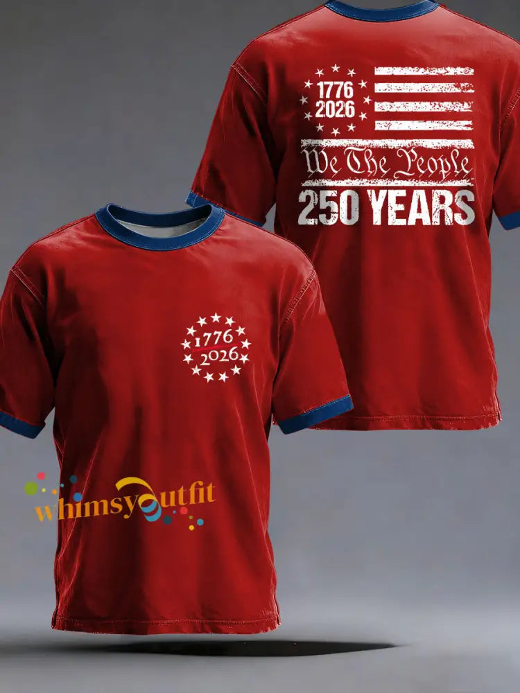 Men’s America 250 Printed Casual T-Shirt Red / S