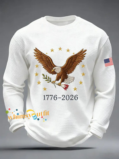 Men’s America 250 Waffle Print Casual T-Shirt White / S