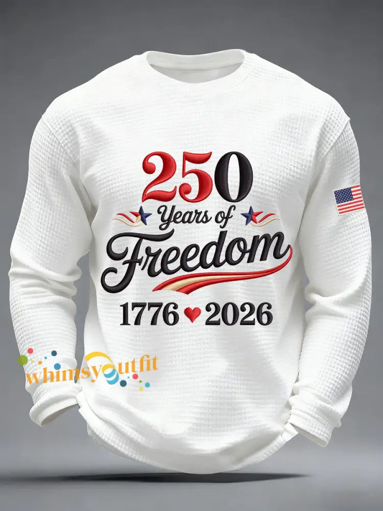 Men’s America 250 Waffle Print Casual T-Shirt White / S