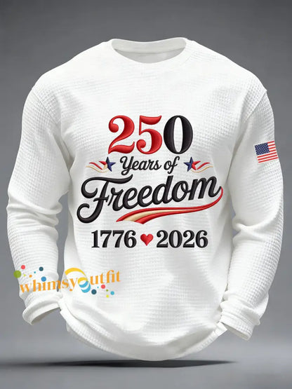 Men’s America 250 Waffle Print Casual T-Shirt White / S