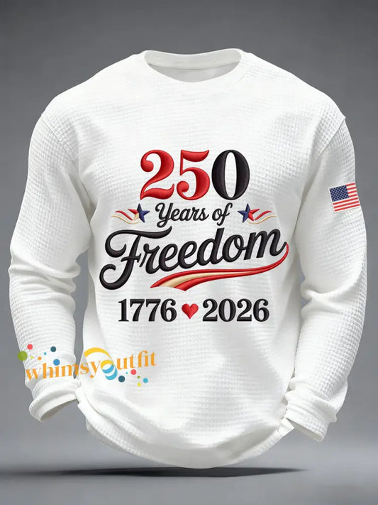 Men’s America 250 Waffle Print Casual T-Shirt White / S