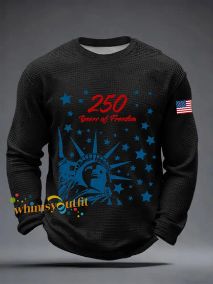 Men’s American 250 Waffle Long Sleeve T-Shirt Black / S