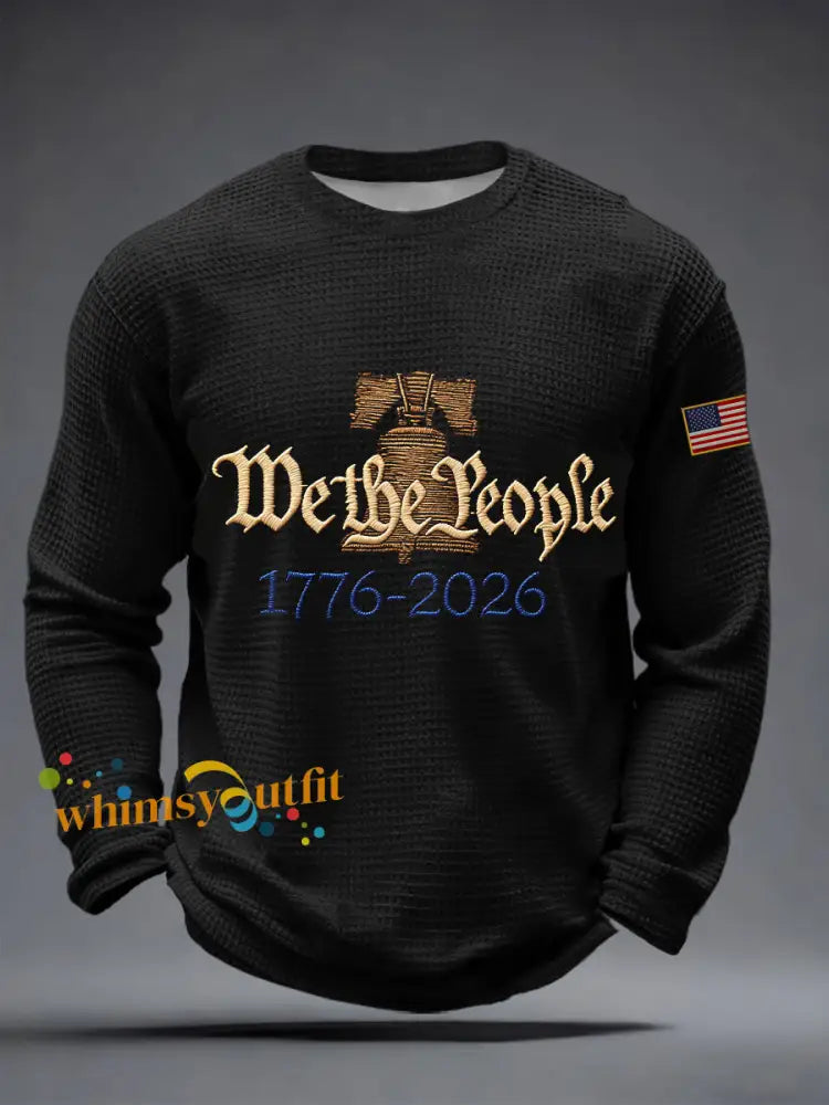 Men’s American 250 Waffle Long Sleeve T-Shirt Black / S