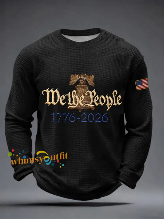 Men’s American 250 Waffle Long Sleeve T-Shirt Black / S