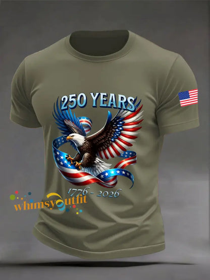 Men’s American 250th Anniversary Print T-Shirt Army Green / S