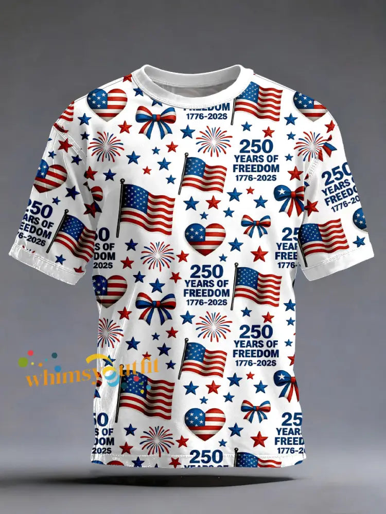Men’s American 250th Anniversary Print T-Shirt As picture / S