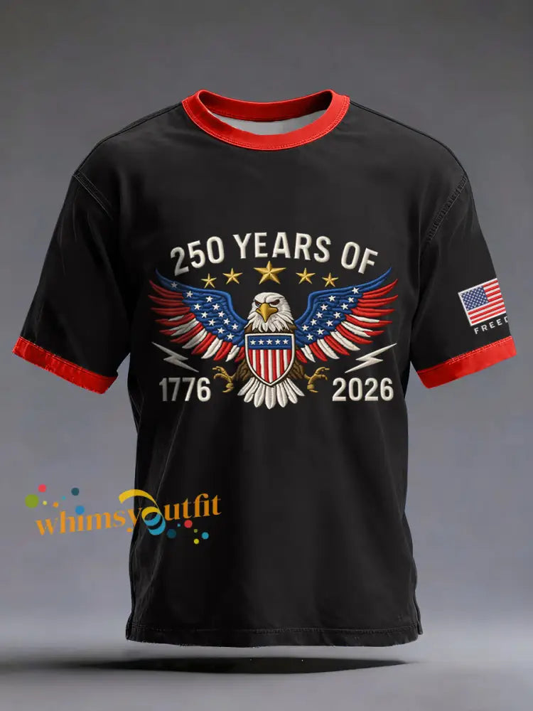 Men’s American 250th Anniversary Print T-Shirt Black / S