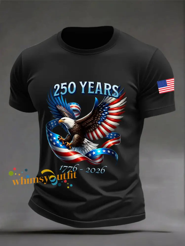 Men’s American 250th Anniversary Print T-Shirt Black / S