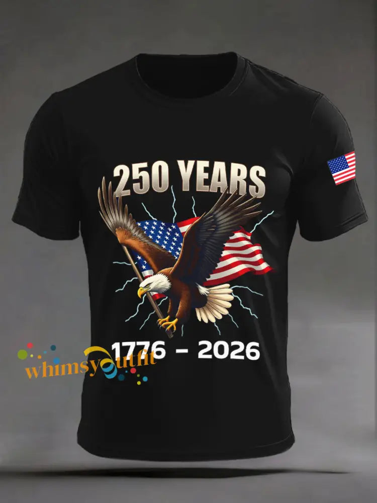 Men’s American 250th Anniversary Print T-Shirt Black / S