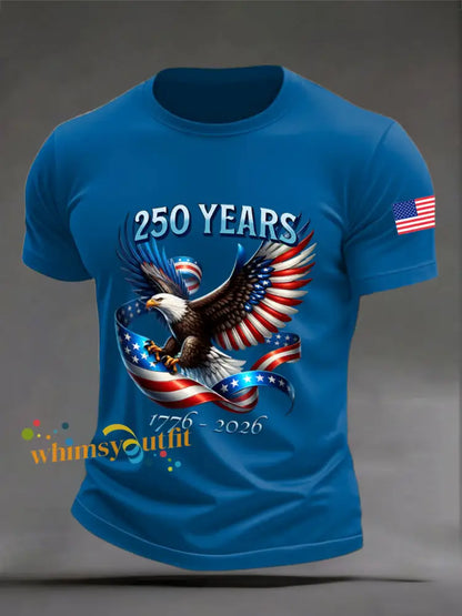 Men’s American 250th Anniversary Print T-Shirt Blue / S