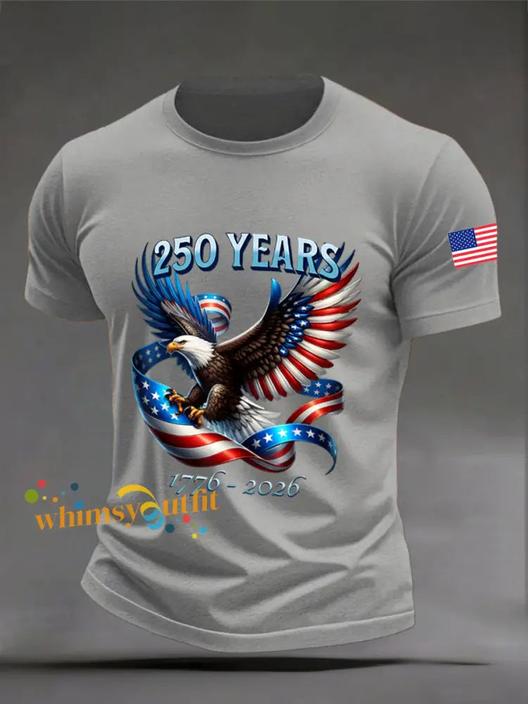 Men’s American 250th Anniversary Print T-Shirt Light Gray / S