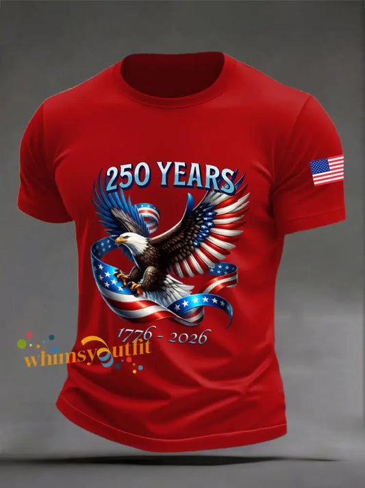 Men’s American 250th Anniversary Print T-Shirt Red / S