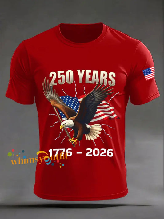 Men’s American 250th Anniversary Print T-Shirt Red / S