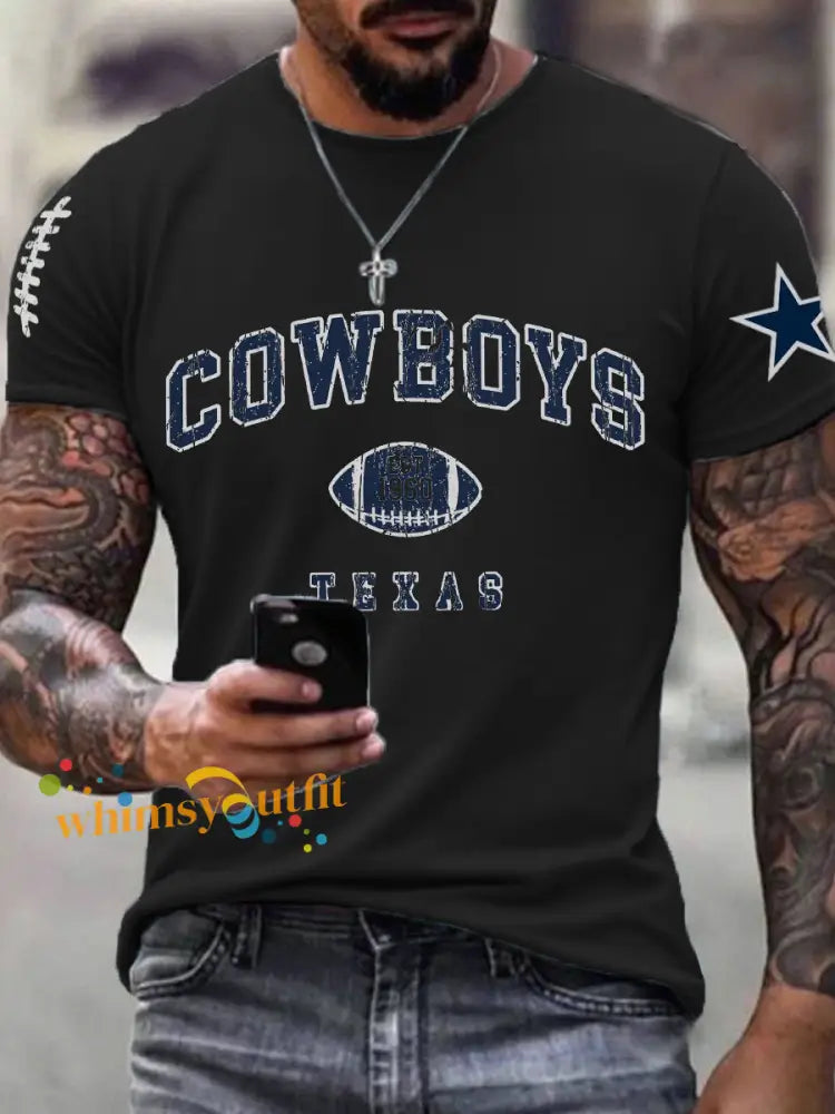 Men’s American Football T Shirt Black / S