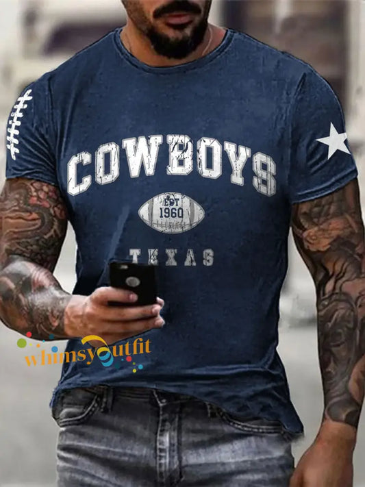 Men’s American Football T Shirt Dark Blue / S