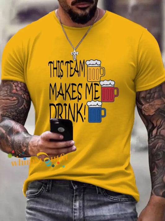 Men’s American Football T Shirt Gold / S