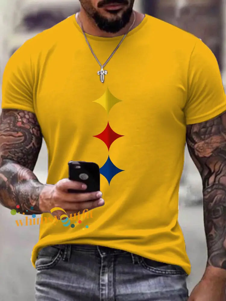 Men’s American Football T Shirt Gold / S