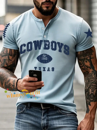 Men’s American Football T Shirt Light Blue / S