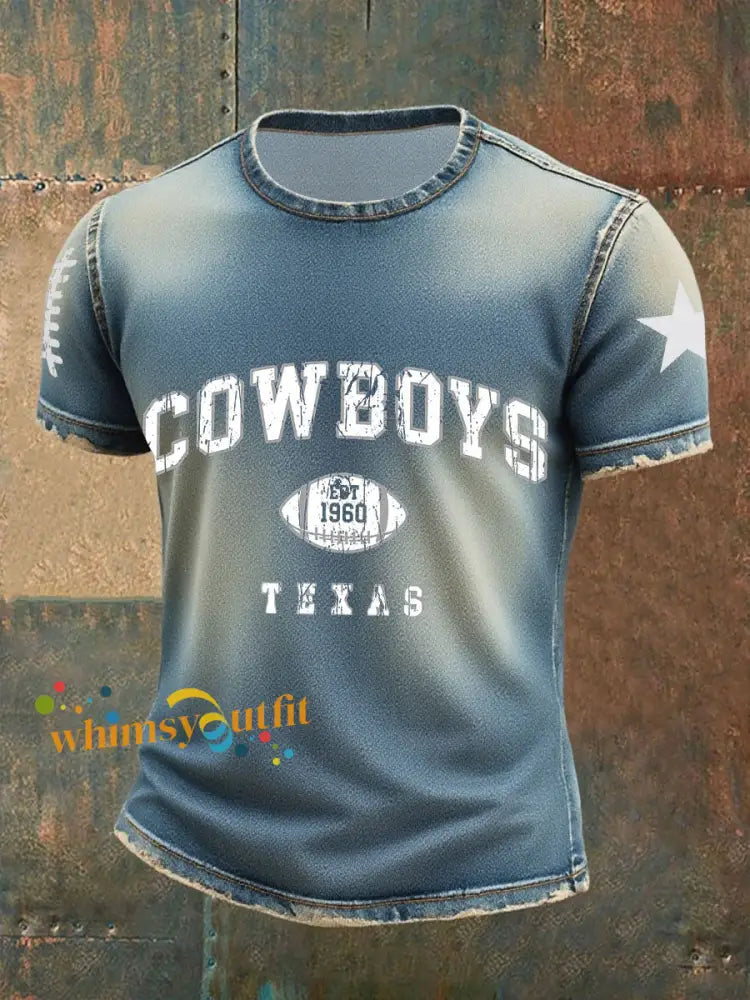 Men’s American Football T Shirt Light Blue / S