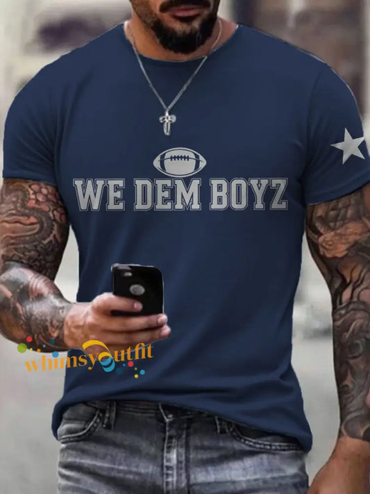 Men’s American Football T Shirt Navy Blue / S
