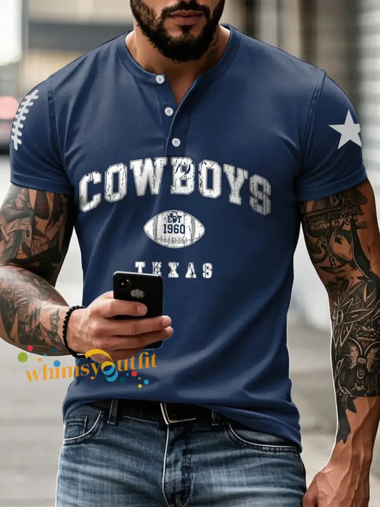 Men’s American Football T Shirt Navy Blue / S