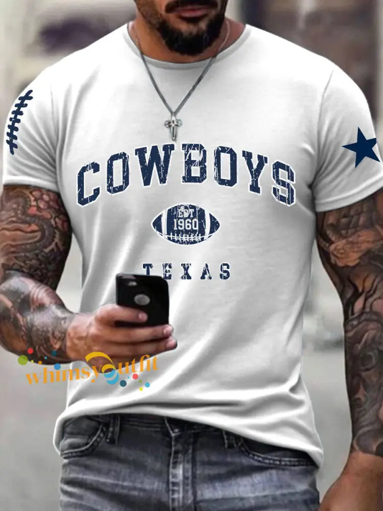 Men’s American Football T Shirt White / S