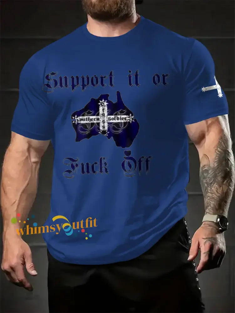 Men’s AU Flag Proud Printed T-shirt Royal Blue / S