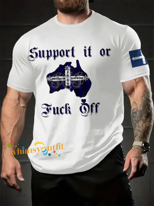 Men’s AU Flag Proud Printed T-shirt White / S