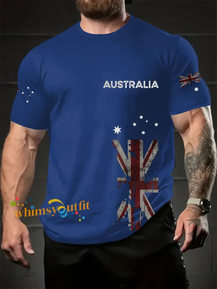 Men’s Australia Patriotic Printed T-shirt Blue / S