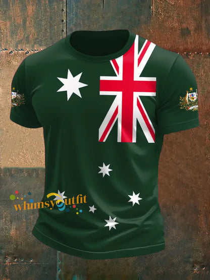 Men’s Australia Patriotic Printed T-shirt Dark Green / S
