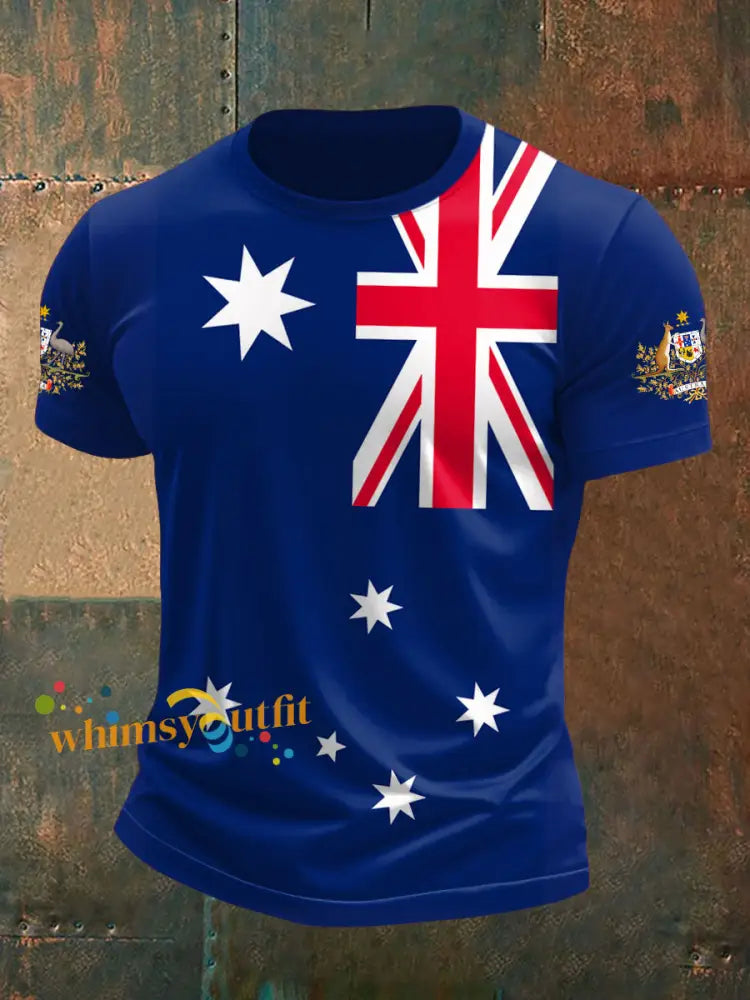 Men’s Australia Patriotic Printed T-shirt Navy Blue / S