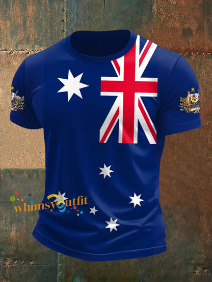 Men’s Australia Patriotic Printed T-shirt Navy Blue / S